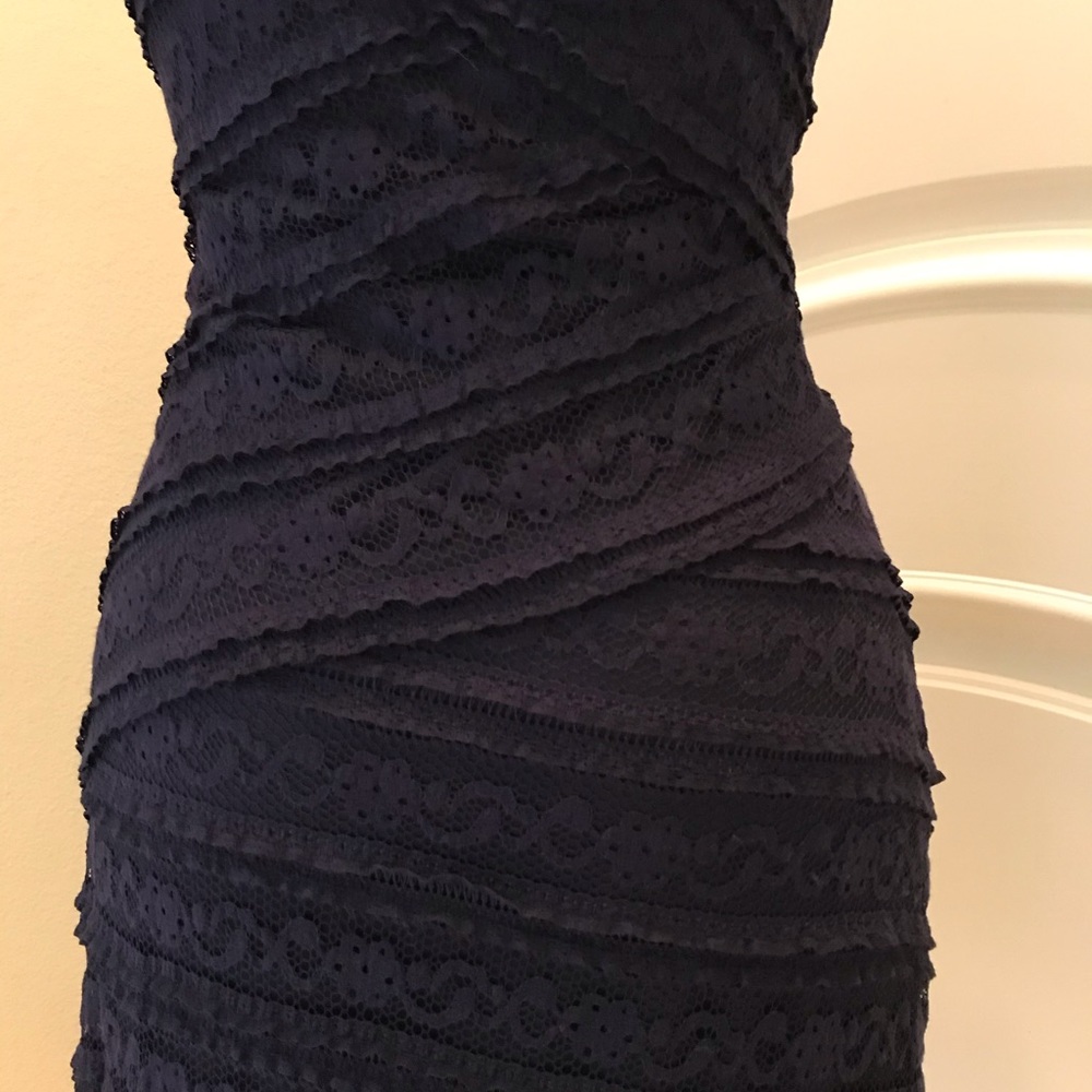 Nwot MSSP navy blue stretchy lace bodycon dress